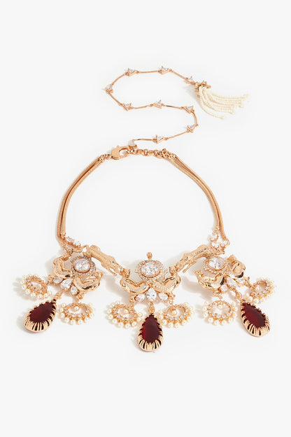 Leopard Crimson Cascade Necklace 