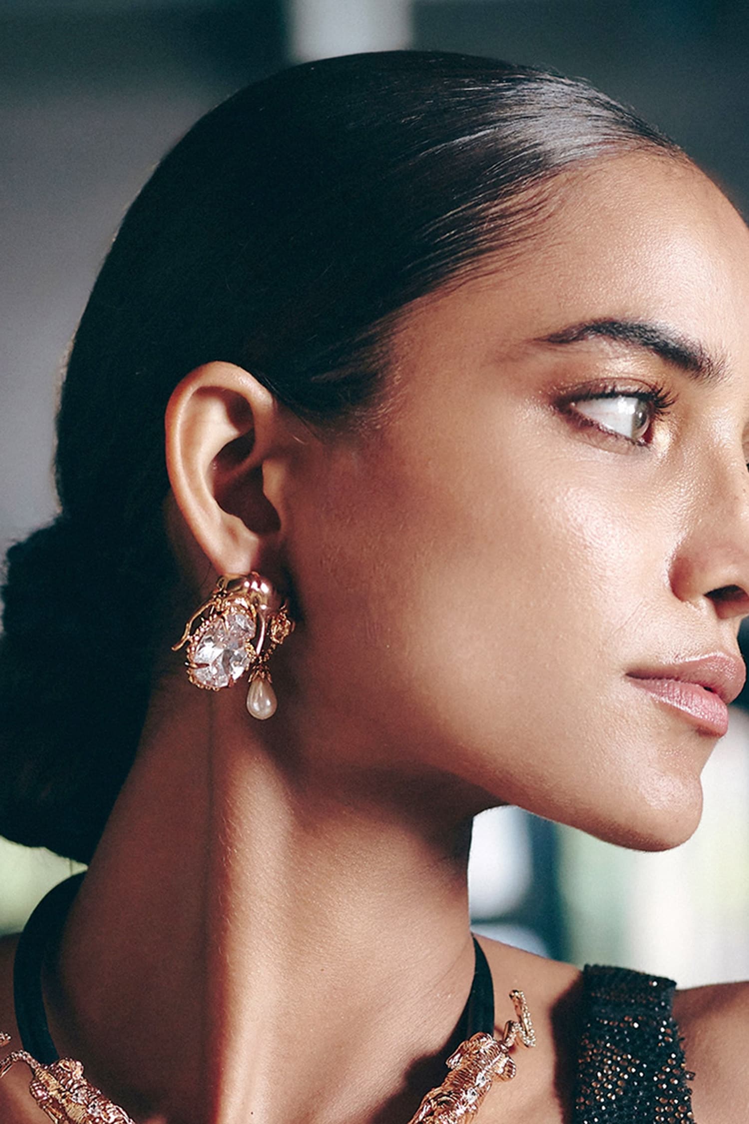 The Arch Leopard Drop Studs 