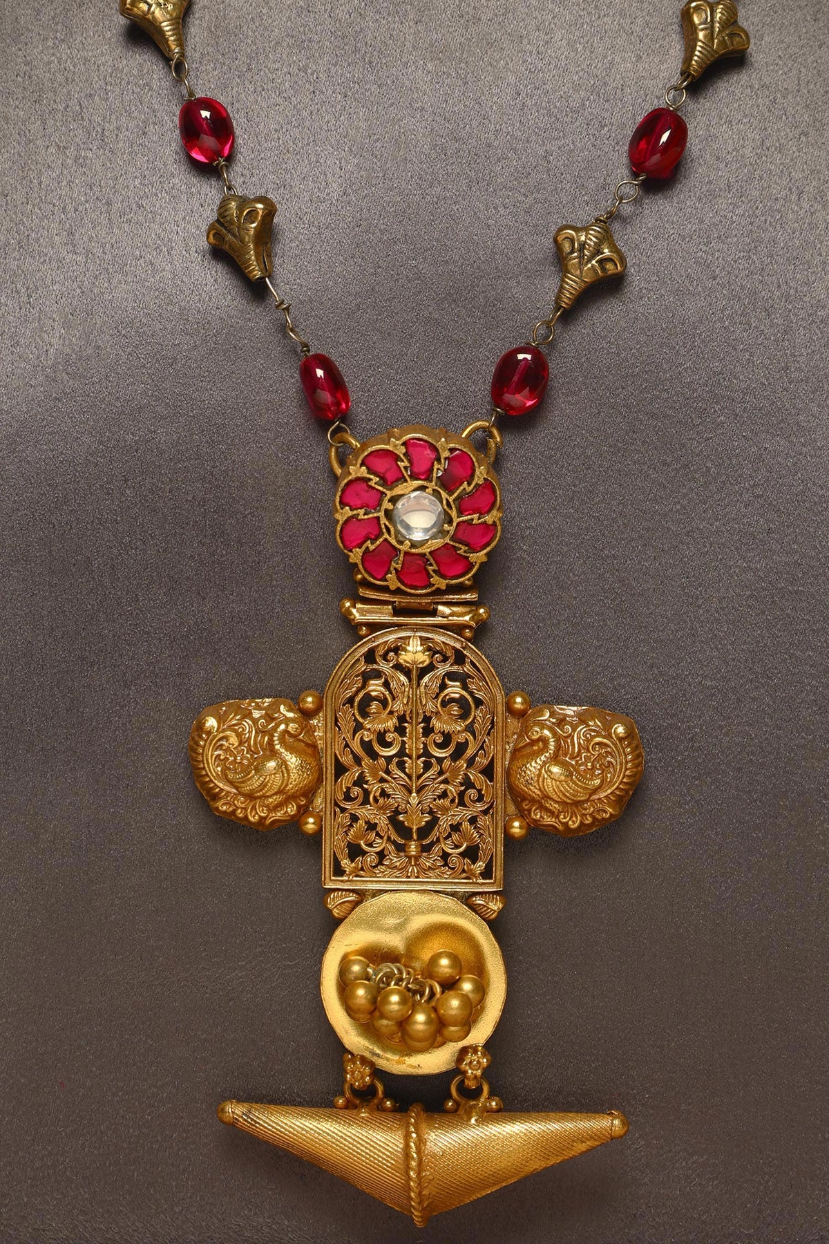 Handcrafted 92.5 Silver Kundan Pendant Necklace  