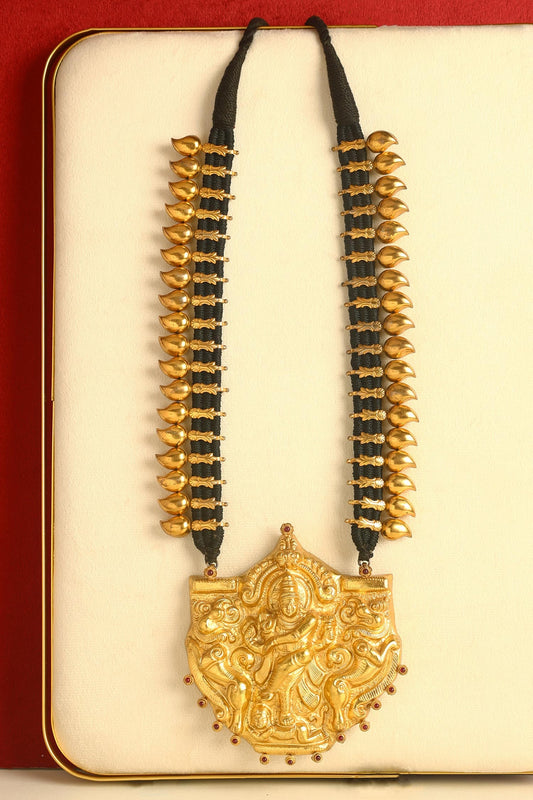 Handcrafted 92.5 Silver Temple Pendant Necklace  