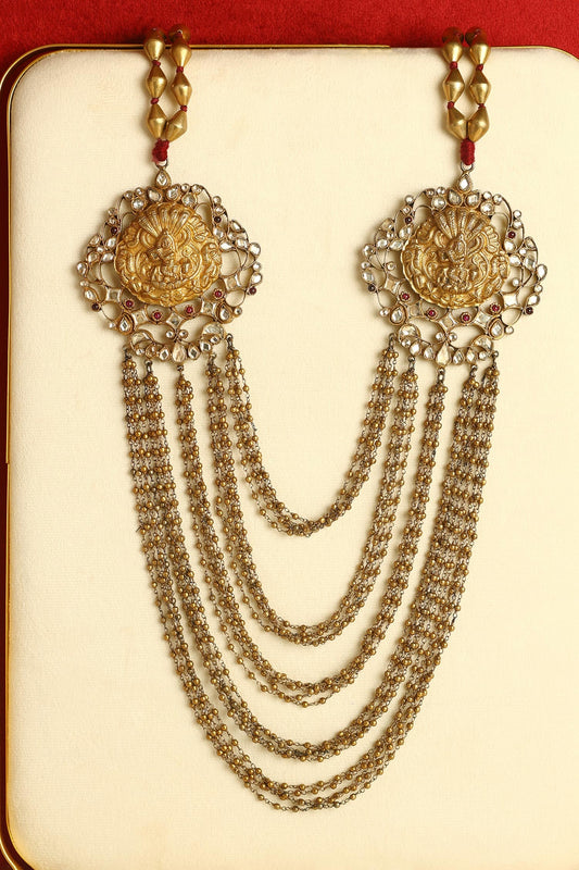 Handcrafted 92.5 Silver Kundan Necklace 