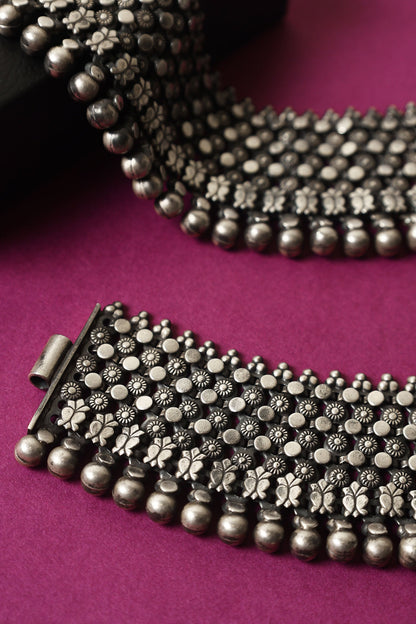 Handcrafted 92.5 Silver Pair Of Anklets 