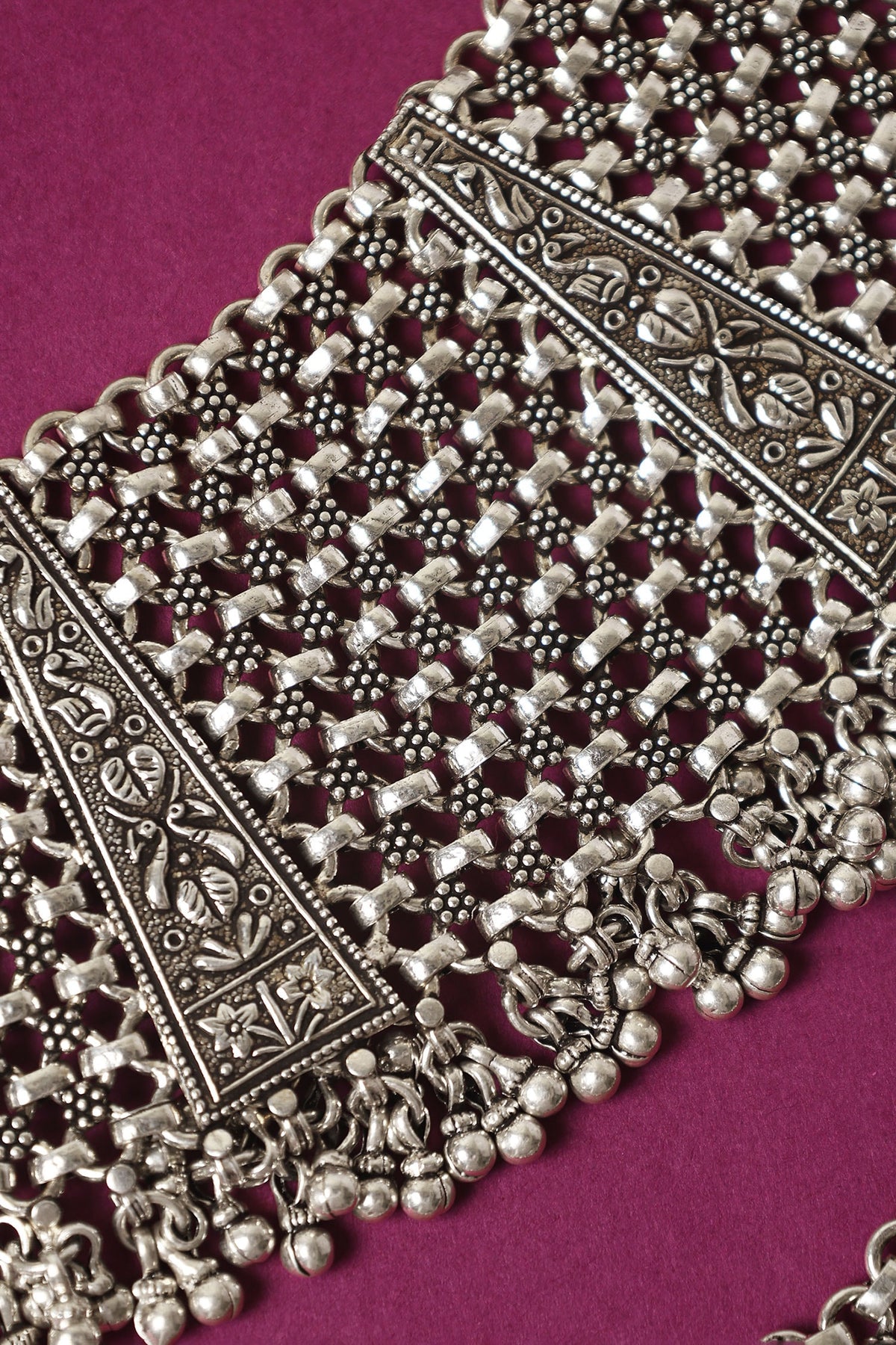 Handmade 92.5 Silver Pair Of Anklets 