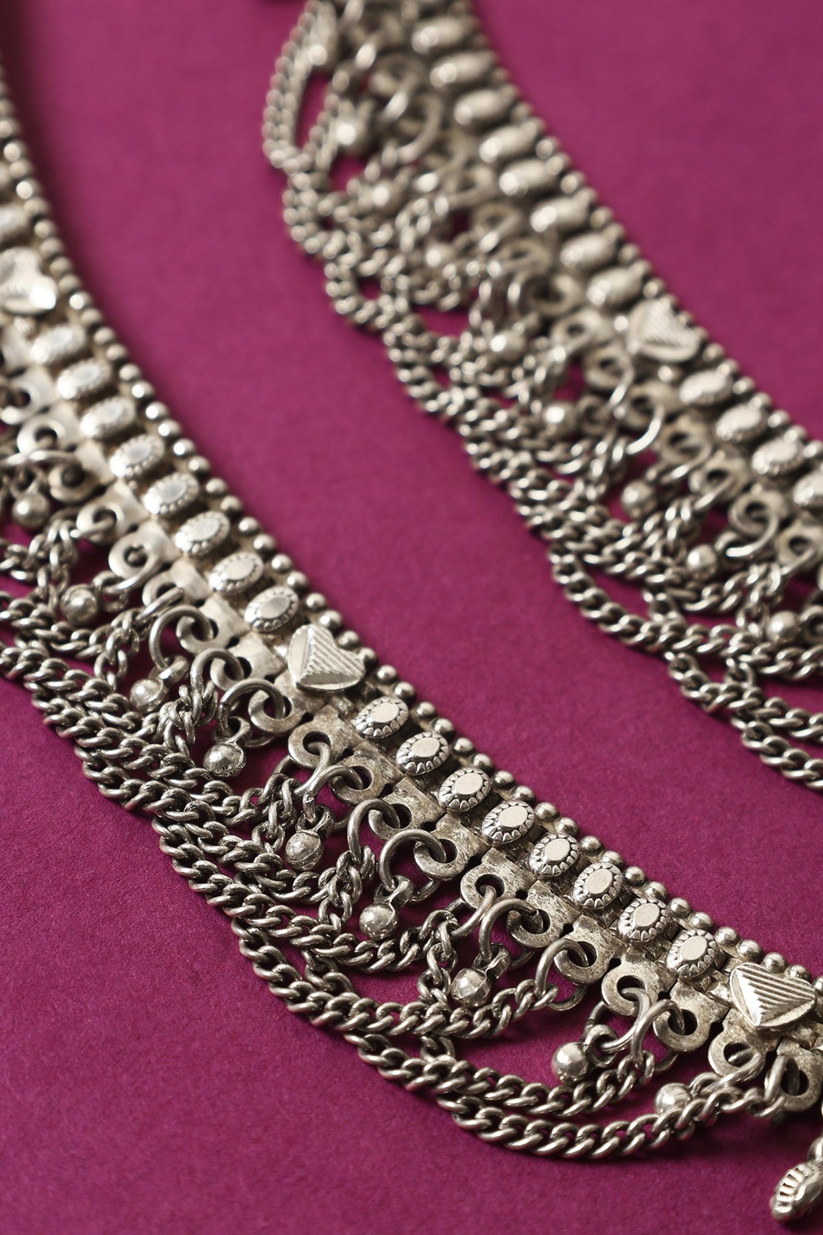 Handcrafted 92.5 Silver Anklet Set 