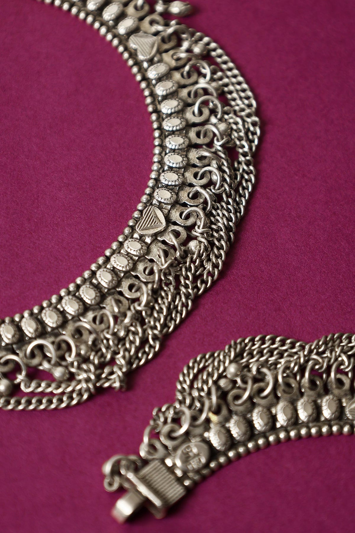 Handcrafted 92.5 Silver Anklet Set 