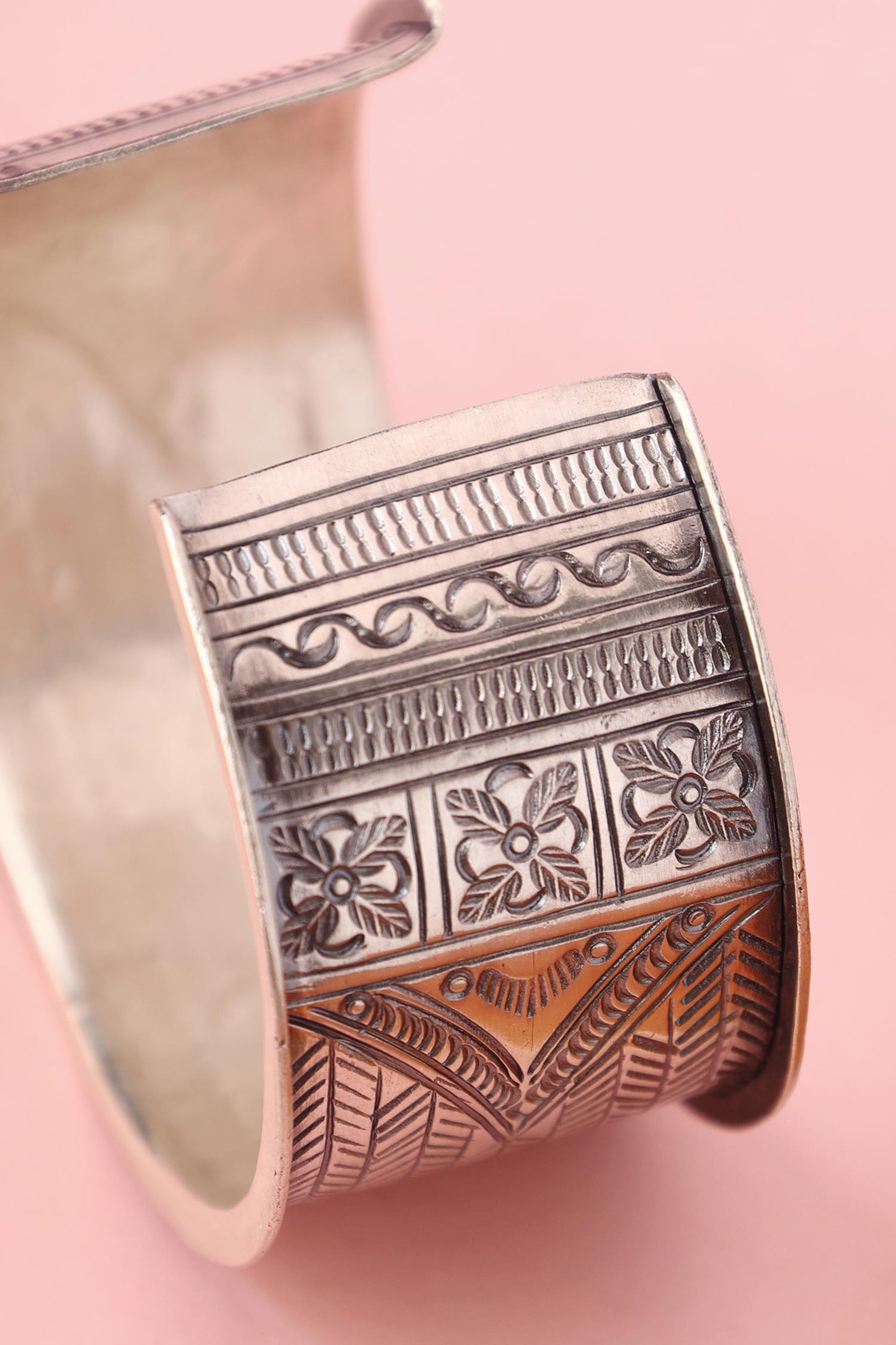 92.5 Silver Carved Bangle 