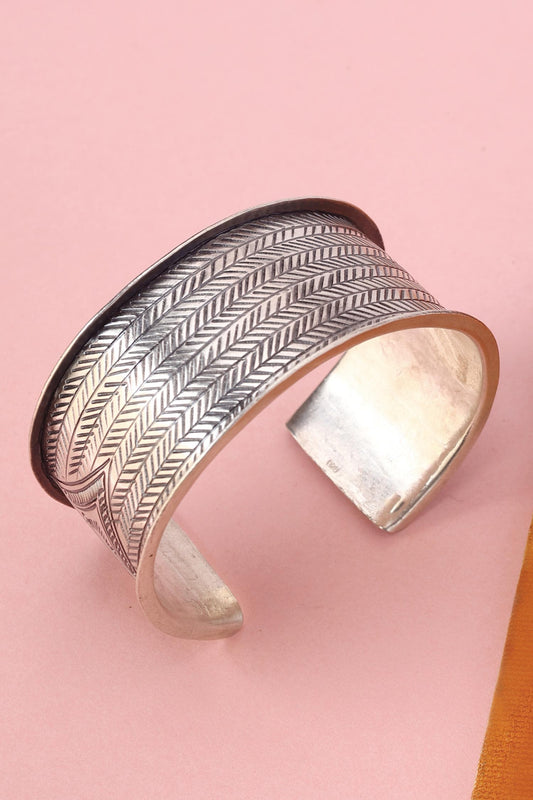 92.5 Silver Carved Bangle 