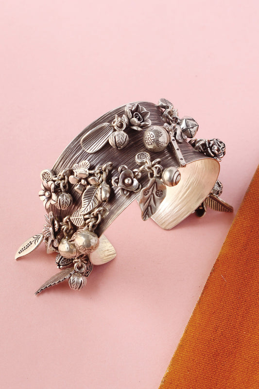 Handcrafted Floral Charm Bangle 