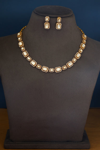 Geometric Cutwork Necklace Set 