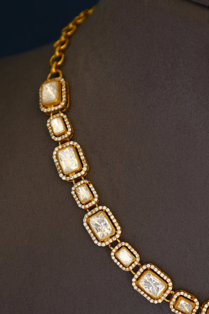 Geometric Cutwork Necklace Set 