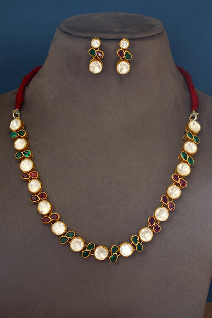 Geometric Cutwork Necklace Set 