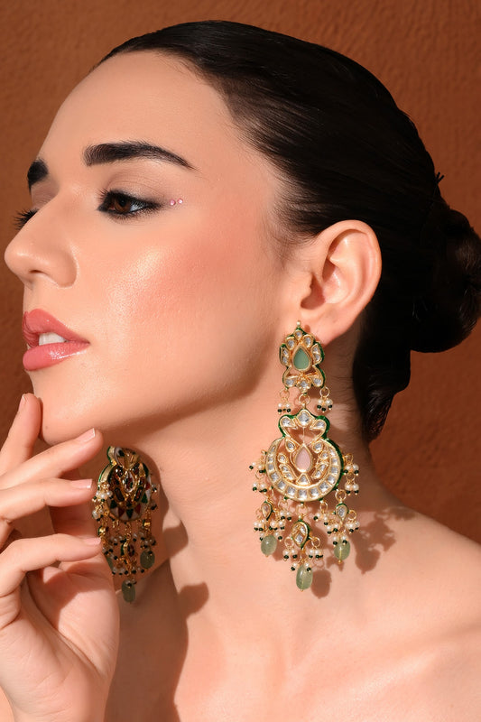Kundan Embellished Chandbalis 
