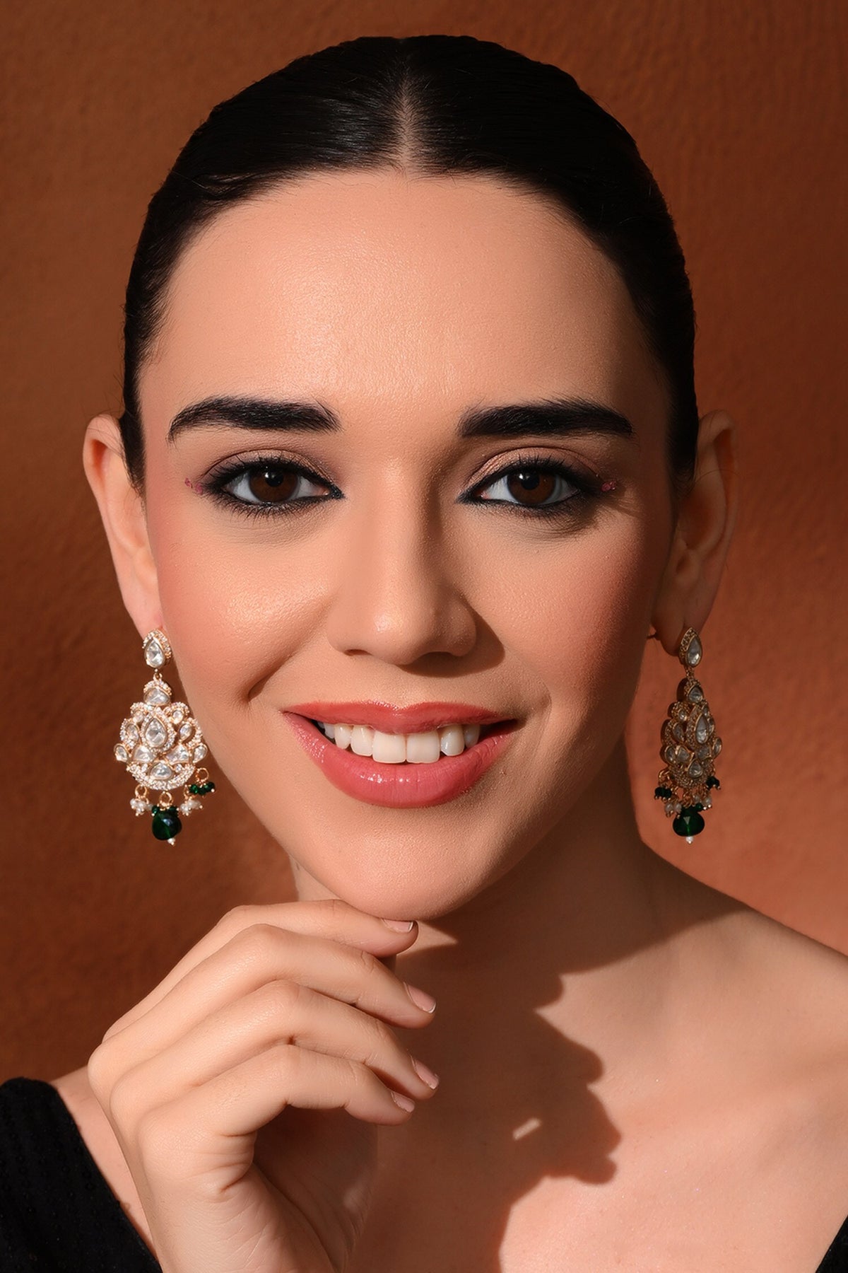 Kundan Polki Embellished Earrings 