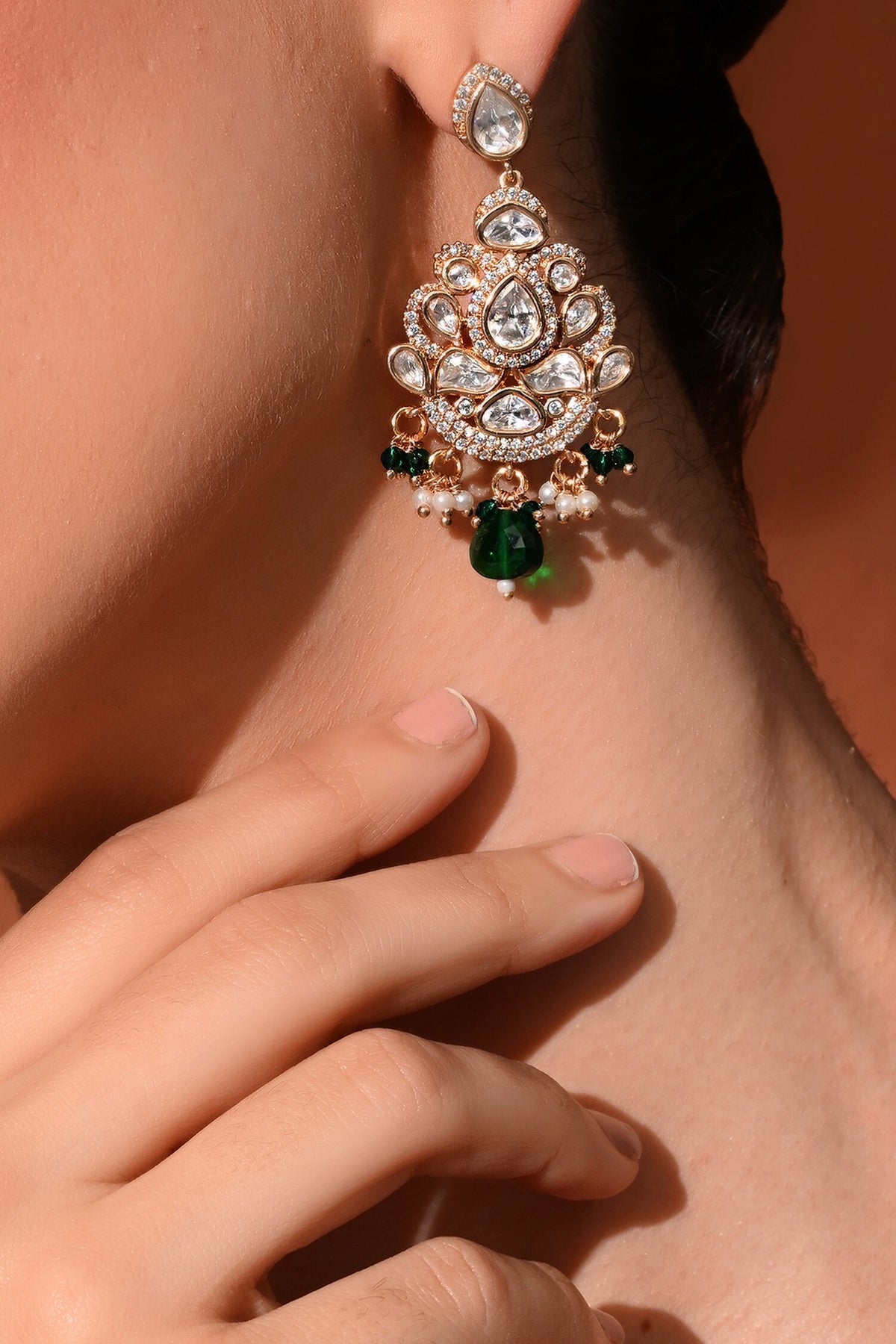 Kundan Polki Embellished Earrings 