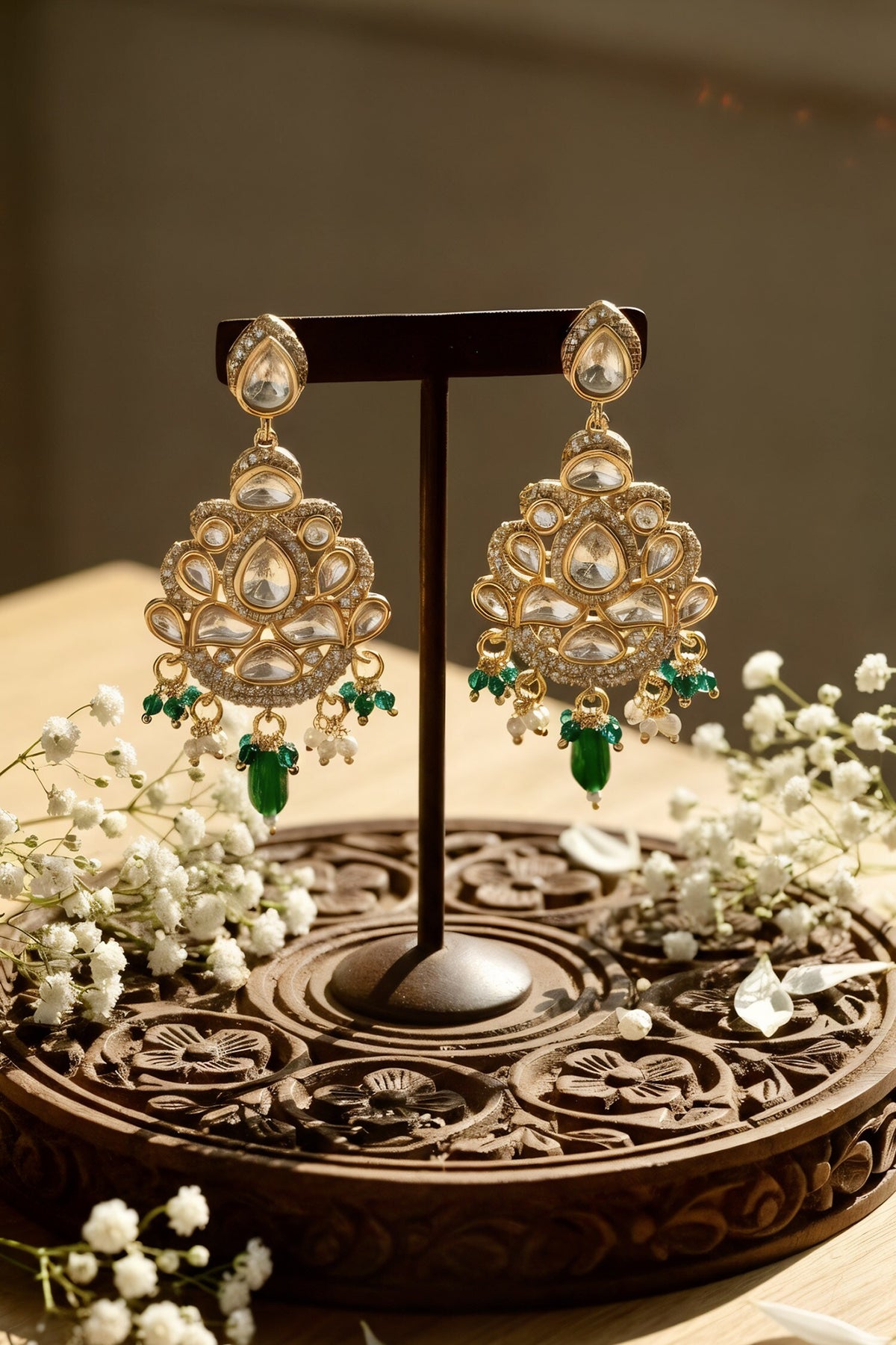 Kundan Polki Embellished Earrings 
