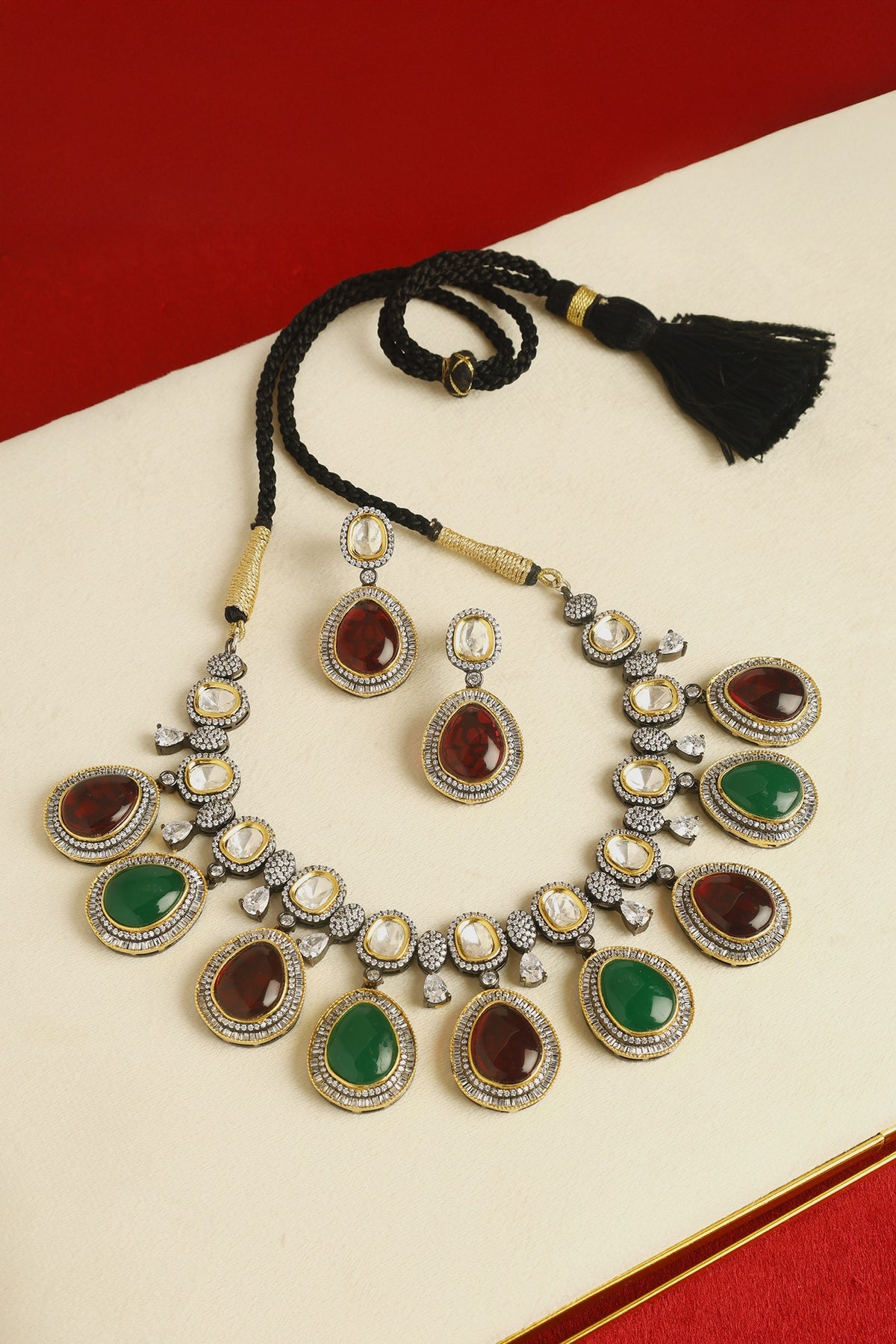 Geometric Drop Necklace Set 
