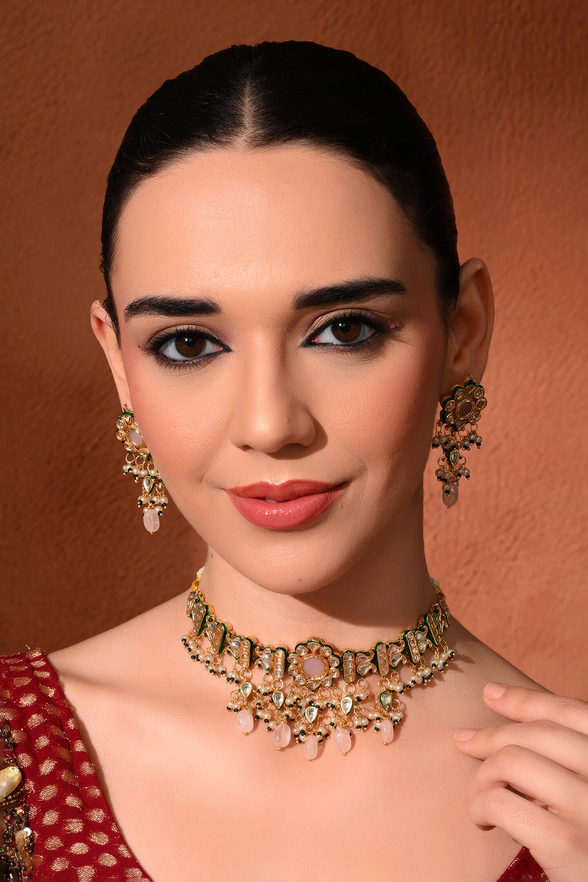 Kundan Studded Choker & Earrings Set 