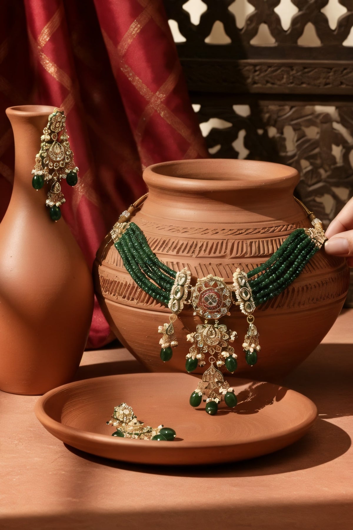 Kundan Studded Necklace Set 