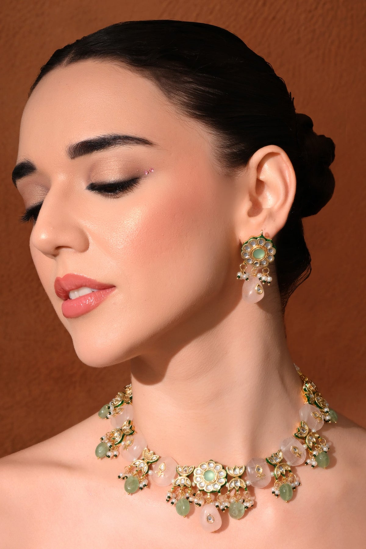 Polki Embellished Necklace Set 