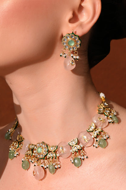 Polki Embellished Necklace Set 