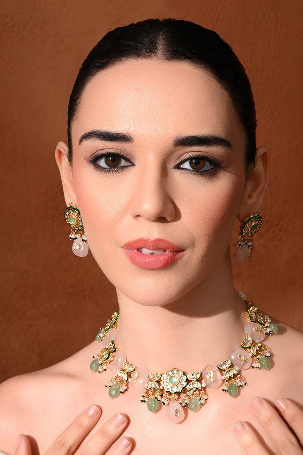 Polki Embellished Necklace Set 