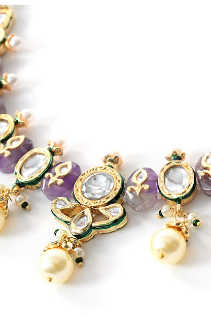 Polki Studded Necklace Set 