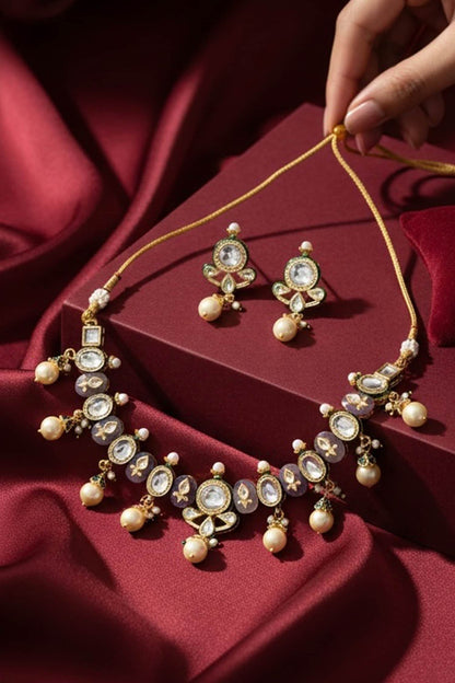 Polki Studded Necklace Set 