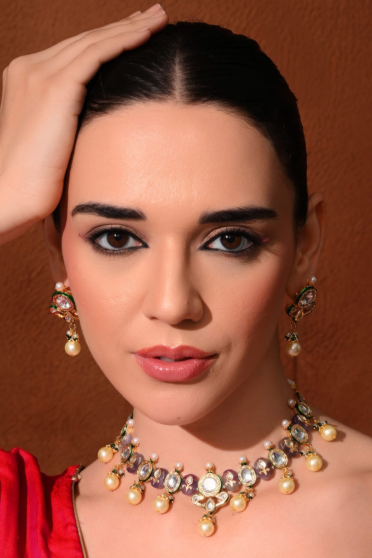 Polki Studded Necklace Set 