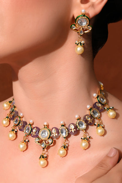 Polki Studded Necklace Set 
