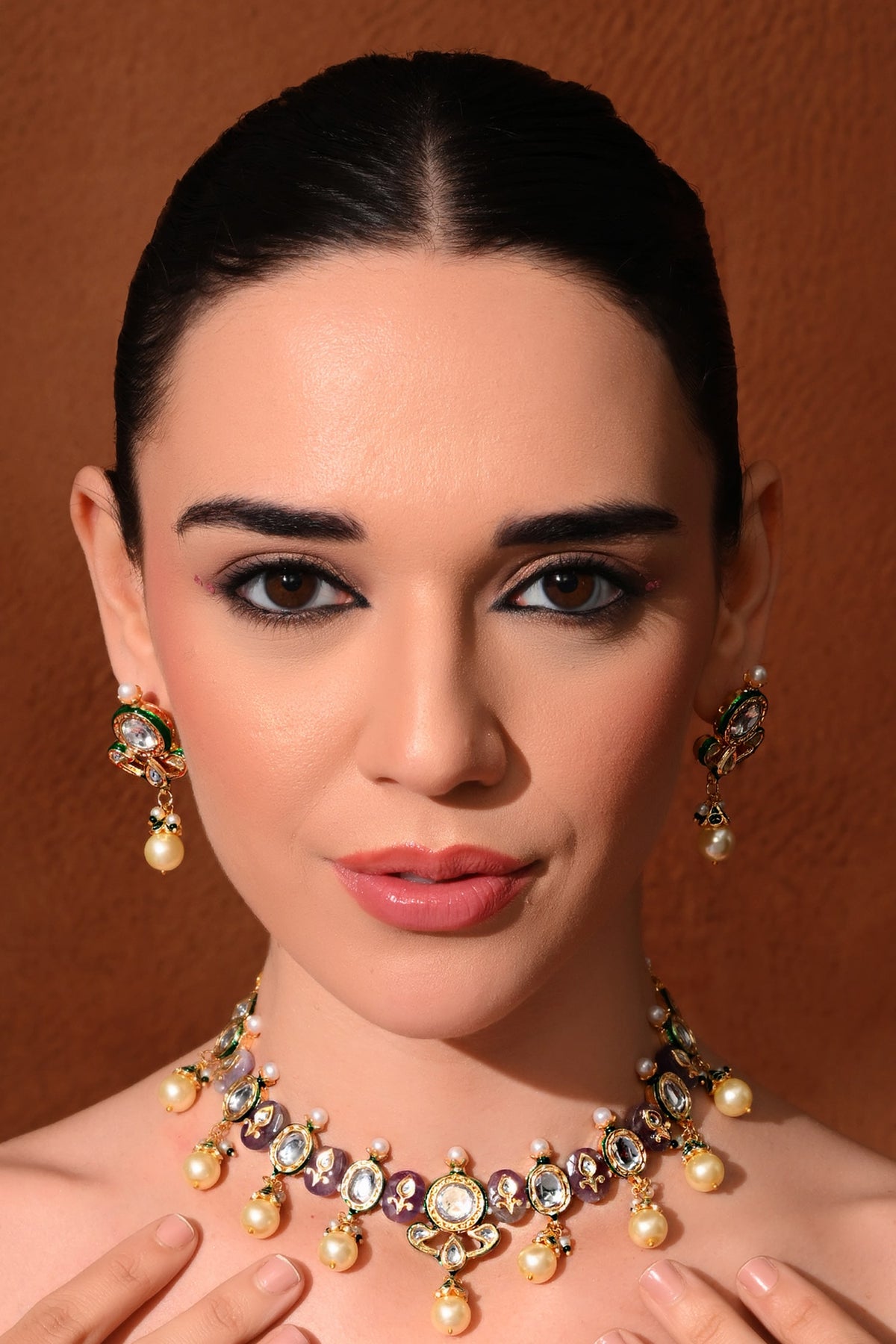Polki Studded Necklace Set 
