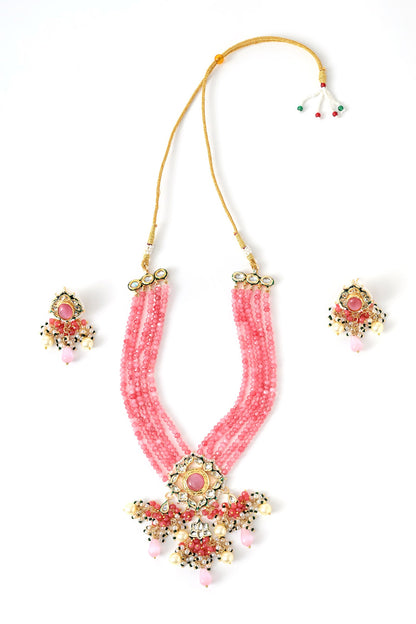 Kundan Embellished Pendant Necklace Set 