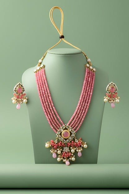 Kundan Embellished Pendant Necklace Set 