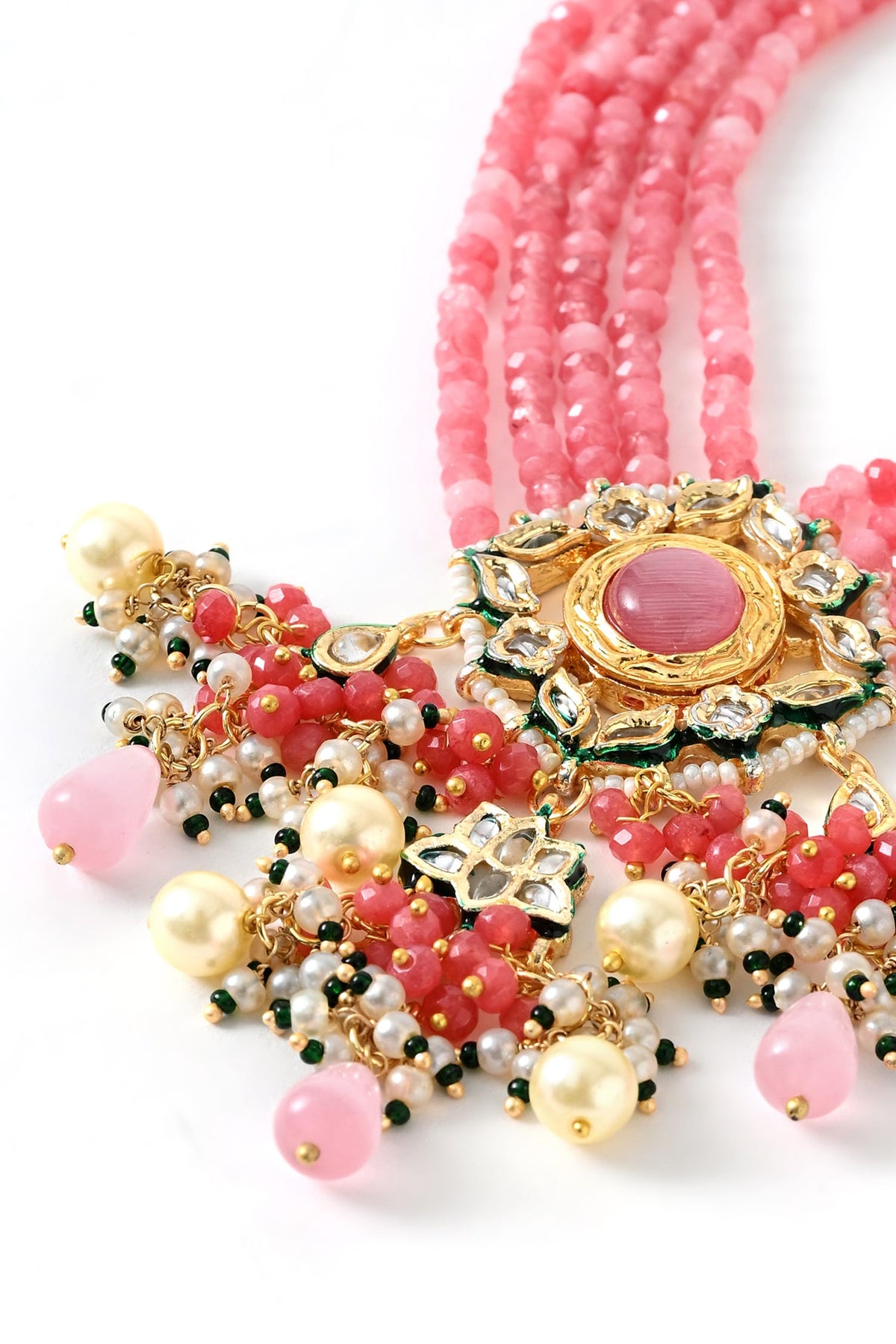Kundan Embellished Pendant Necklace Set 
