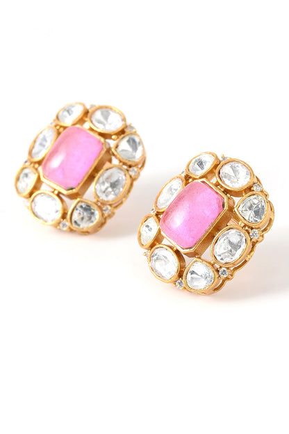 Kundan Polki Studded Necklace Set 