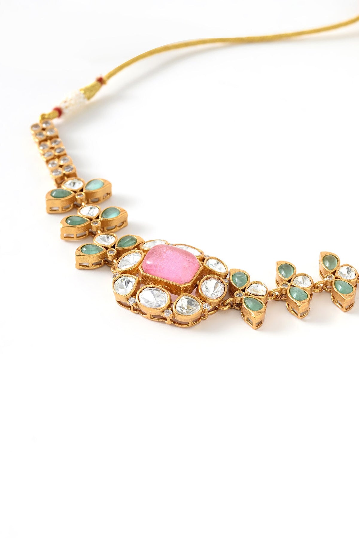 Kundan Polki Studded Necklace Set 