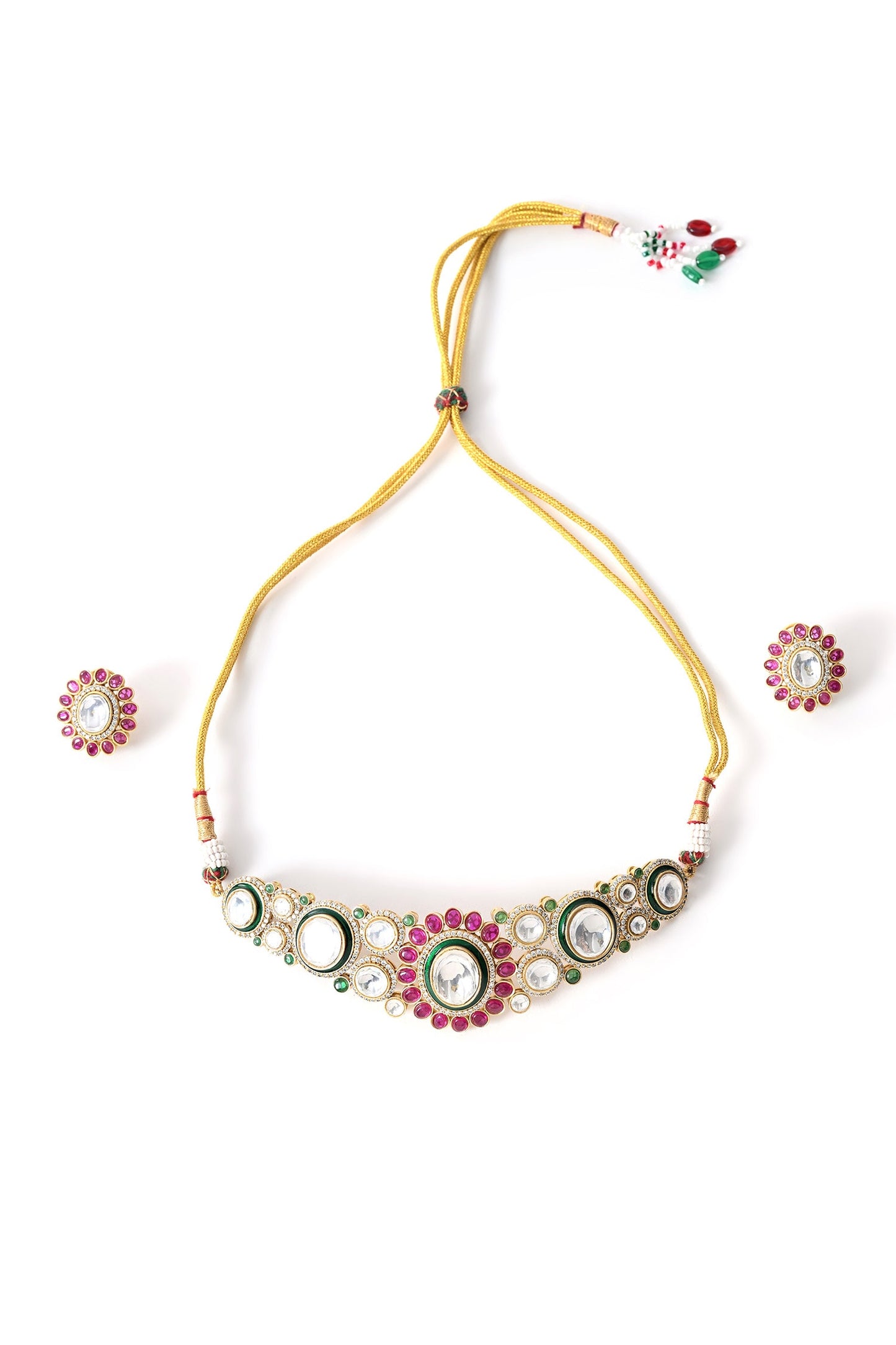 Kundan Embellished Necklace Set 