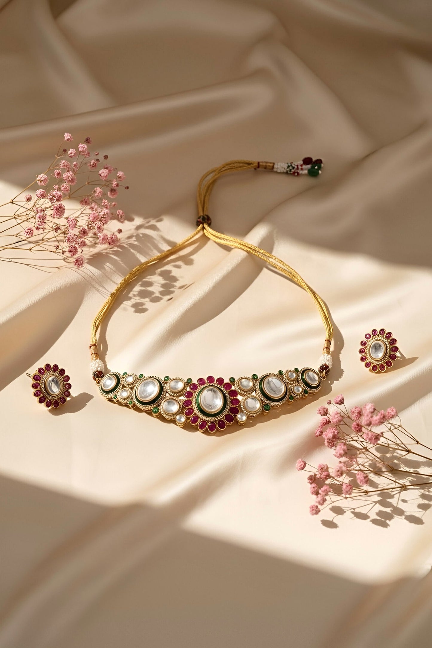 Kundan Embellished Necklace Set 