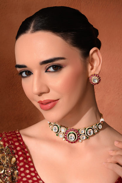 Kundan Embellished Necklace Set 