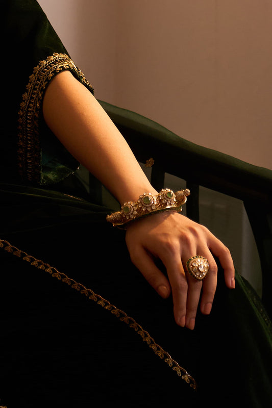 Airavat Polki Elephant Motif Kada 