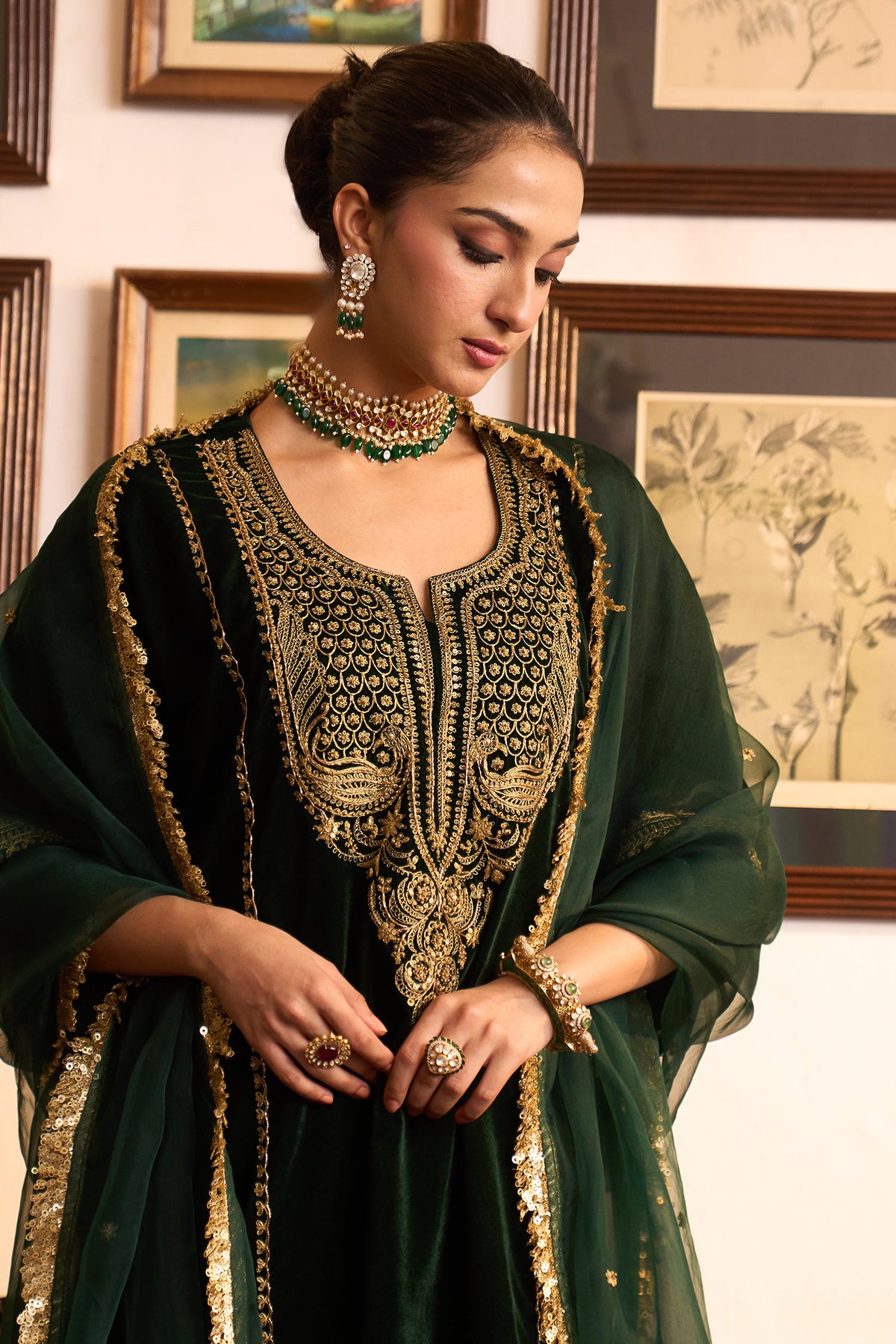 Airavat Polki Elephant Motif Kada 