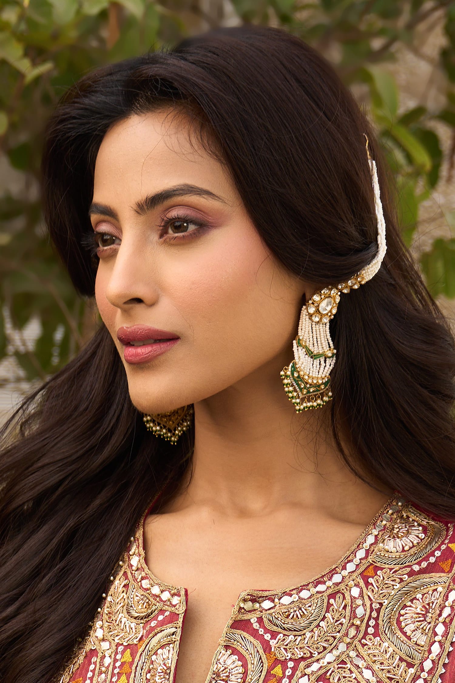Diksha Long Polki Earrings 