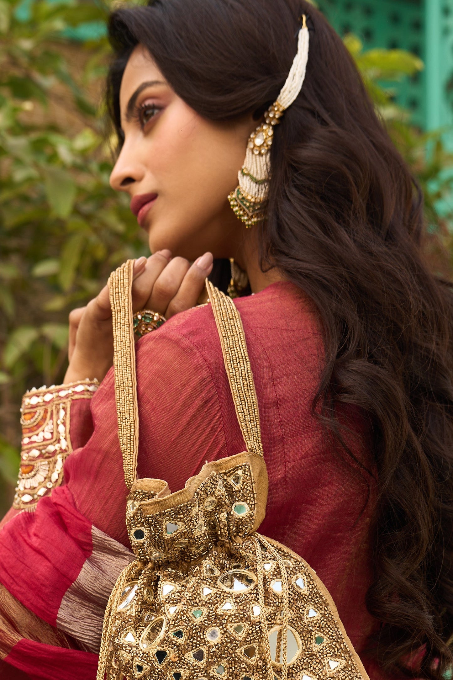 Diksha Long Polki Earrings 