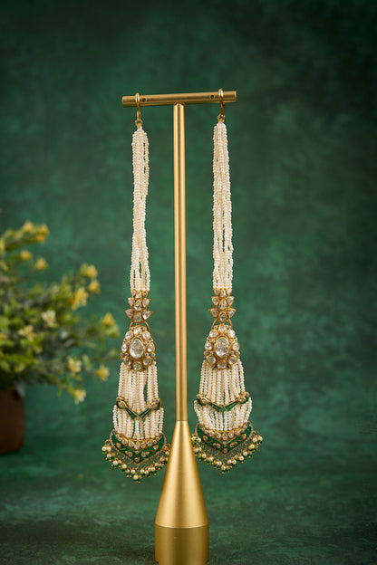 Diksha Long Polki Earrings 