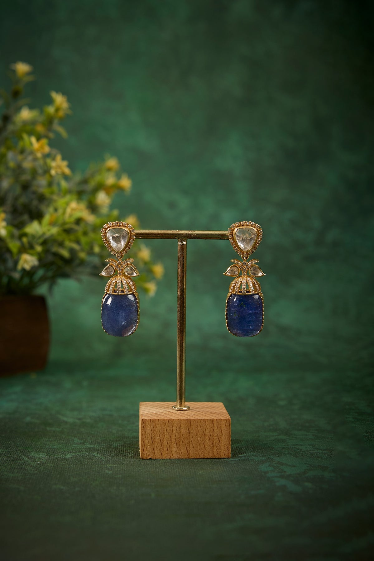 Neelam Stone Studded Earrings 