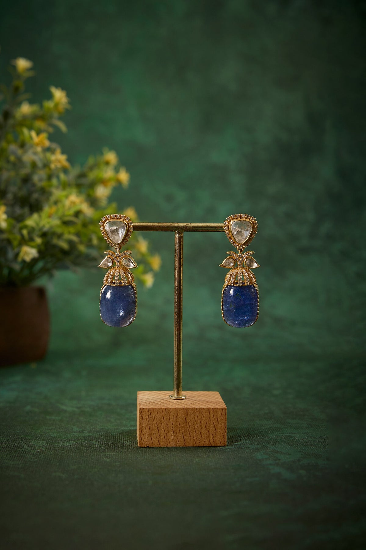 Neelam Stone Studded Earrings 