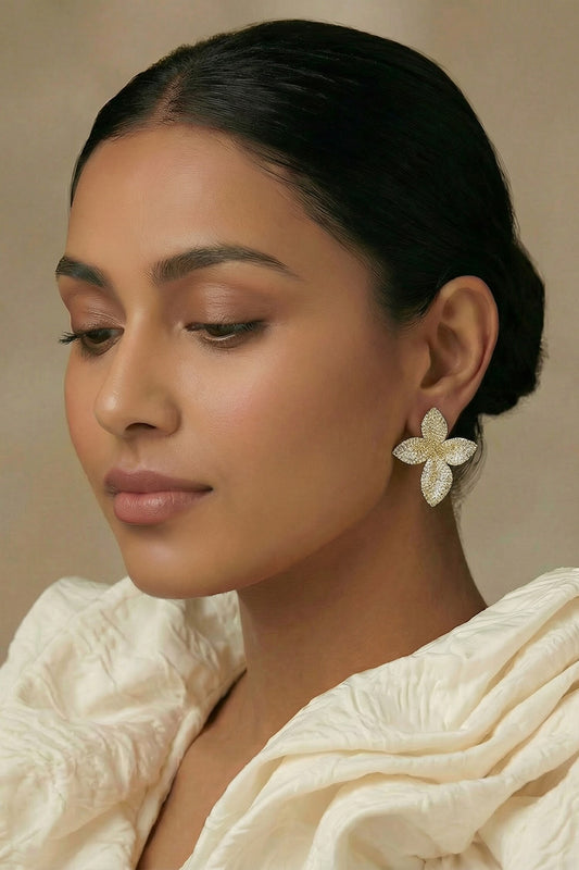 Floral Pave Earrings 