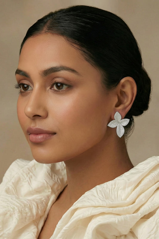 Floral Pave Earrings 