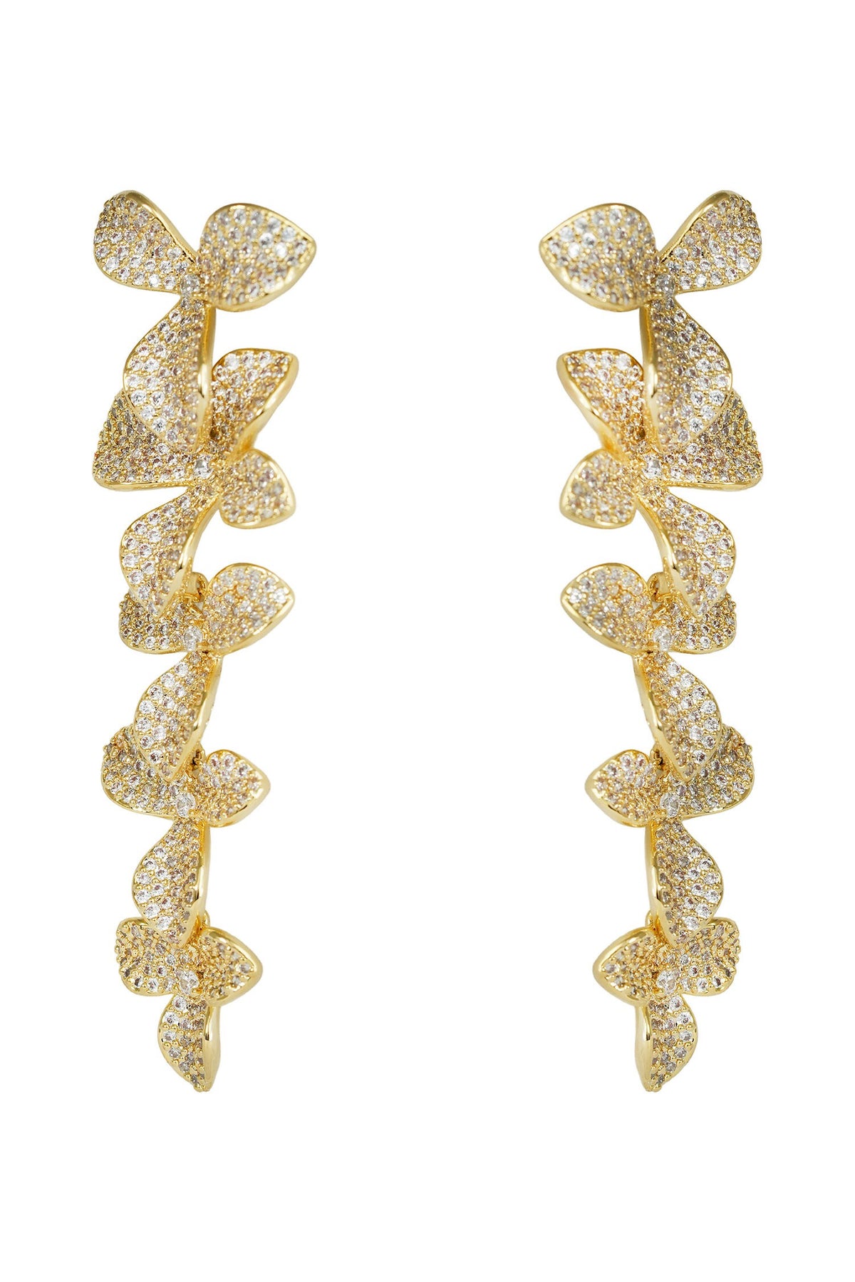 Pave Floral Pattern Earrings 