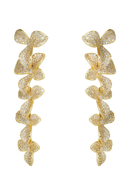 Pave Floral Pattern Earrings 