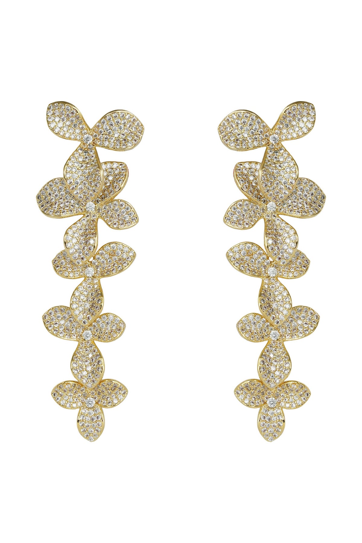 Pave Floral Pattern Earrings 